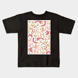 Vintage Aesthetic Minimalist Danish Pastel Abstract Design Kids T-Shirt